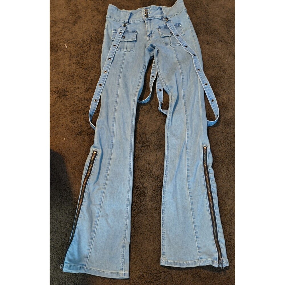 Social Collision Skull Cargo Denim Jeans Size 7